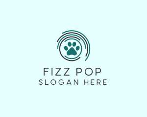 Pet Paw Green Circles logo design