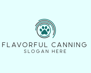 Pet Paw Green Circles logo design