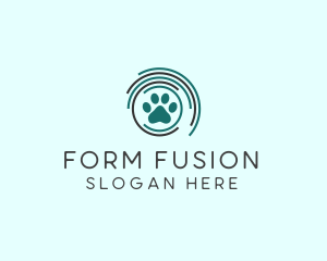 Pet Paw Green Circles logo design