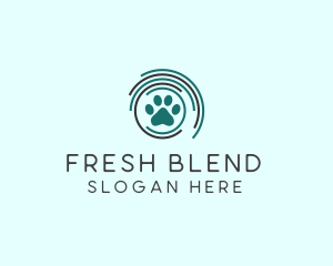 Pet Paw Green Circles logo design