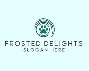 Pet Paw Green Circles logo design