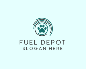 Pet Paw Green Circles logo design