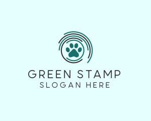 Pet Paw Green Circles logo design