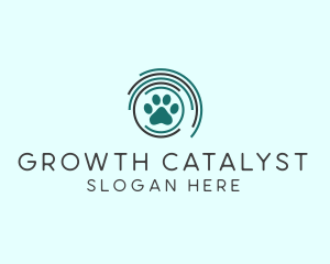 Pet Paw Green Circles logo design