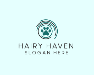 Pet Paw Green Circles logo design