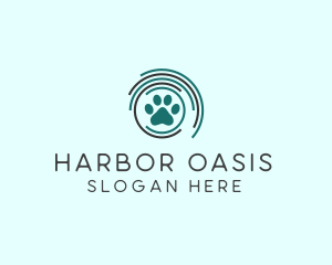 Pet Paw Green Circles logo design