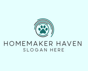 Pet Paw Green Circles logo design