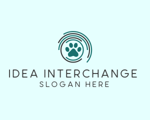 Pet Paw Green Circles logo design