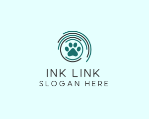 Pet Paw Green Circles logo design