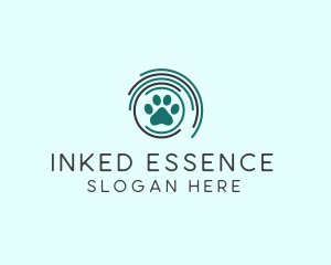 Pet Paw Green Circles logo design