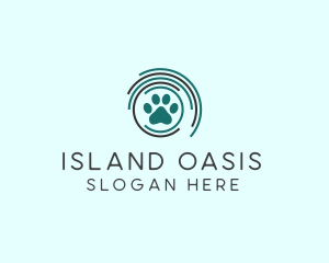 Pet Paw Green Circles logo design