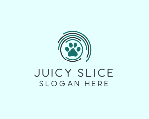 Pet Paw Green Circles logo design