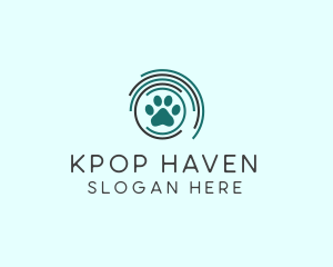 Pet Paw Green Circles logo design