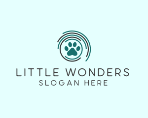 Pet Paw Green Circles logo design