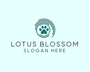 Pet Paw Green Circles logo design