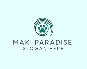 Pet Paw Green Circles logo design