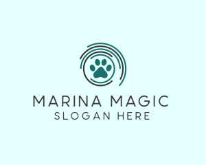 Pet Paw Green Circles logo design