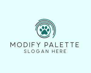 Pet Paw Green Circles logo design