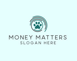 Pet Paw Green Circles logo design