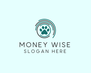 Pet Paw Green Circles logo design