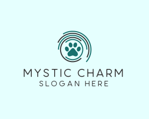 Pet Paw Green Circles logo design