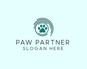 Pet Paw Green Circles logo design