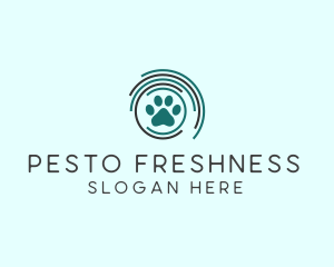 Pet Paw Green Circles logo design