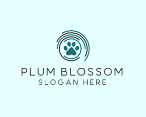 Pet Paw Green Circles logo design