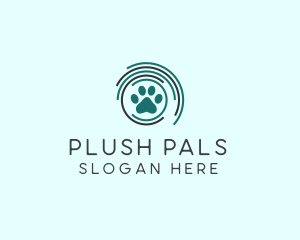 Pet Paw Green Circles logo design