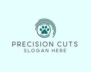 Pet Paw Green Circles logo design