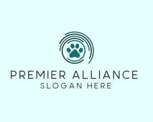 Pet Paw Green Circles logo design