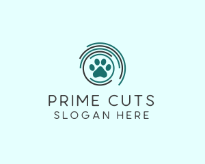 Pet Paw Green Circles logo design