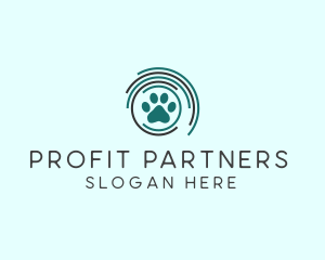 Pet Paw Green Circles logo design