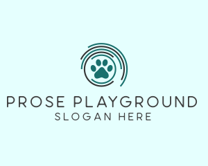 Pet Paw Green Circles logo design