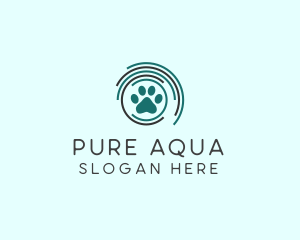 Pet Paw Green Circles logo design