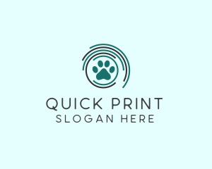 Pet Paw Green Circles logo design