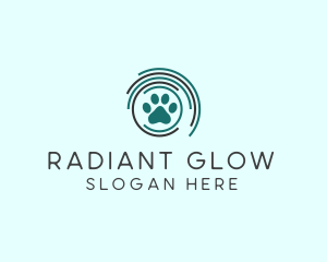 Pet Paw Green Circles logo design