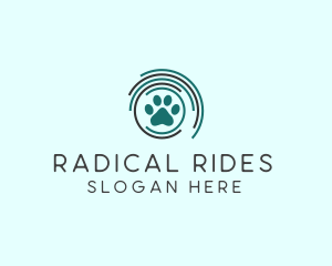 Pet Paw Green Circles logo design