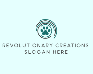 Pet Paw Green Circles logo design