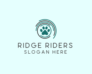 Pet Paw Green Circles logo design