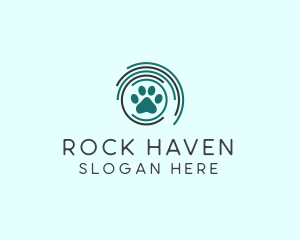 Pet Paw Green Circles logo design