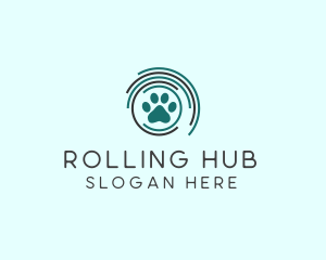 Pet Paw Green Circles logo design