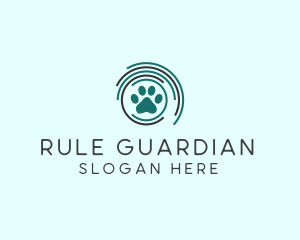 Pet Paw Green Circles logo design