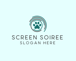 Pet Paw Green Circles logo design