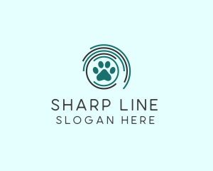 Pet Paw Green Circles logo design