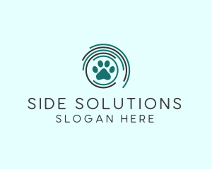 Pet Paw Green Circles logo design