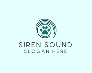 Pet Paw Green Circles logo design