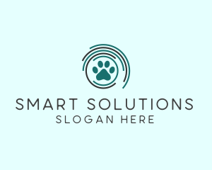 Pet Paw Green Circles logo design