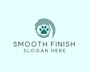 Pet Paw Green Circles logo design