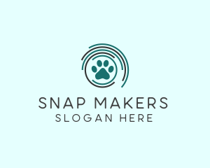 Pet Paw Green Circles logo design